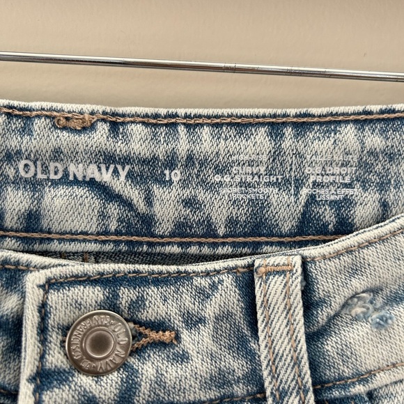 NWT Old Navy Ripped Light Wash High Waisted Curvy O.G. Straight Split Hem Jean - Picture 5 of 6